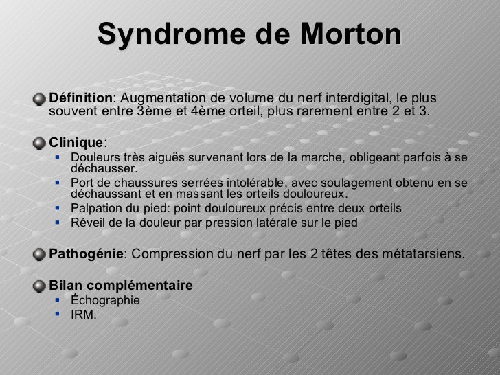 maladie de morton diagnostic maladie de morton diagnostic
